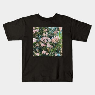 Pretty Pink Flowers Photography design with blue sky nature lovers Kids T-Shirt